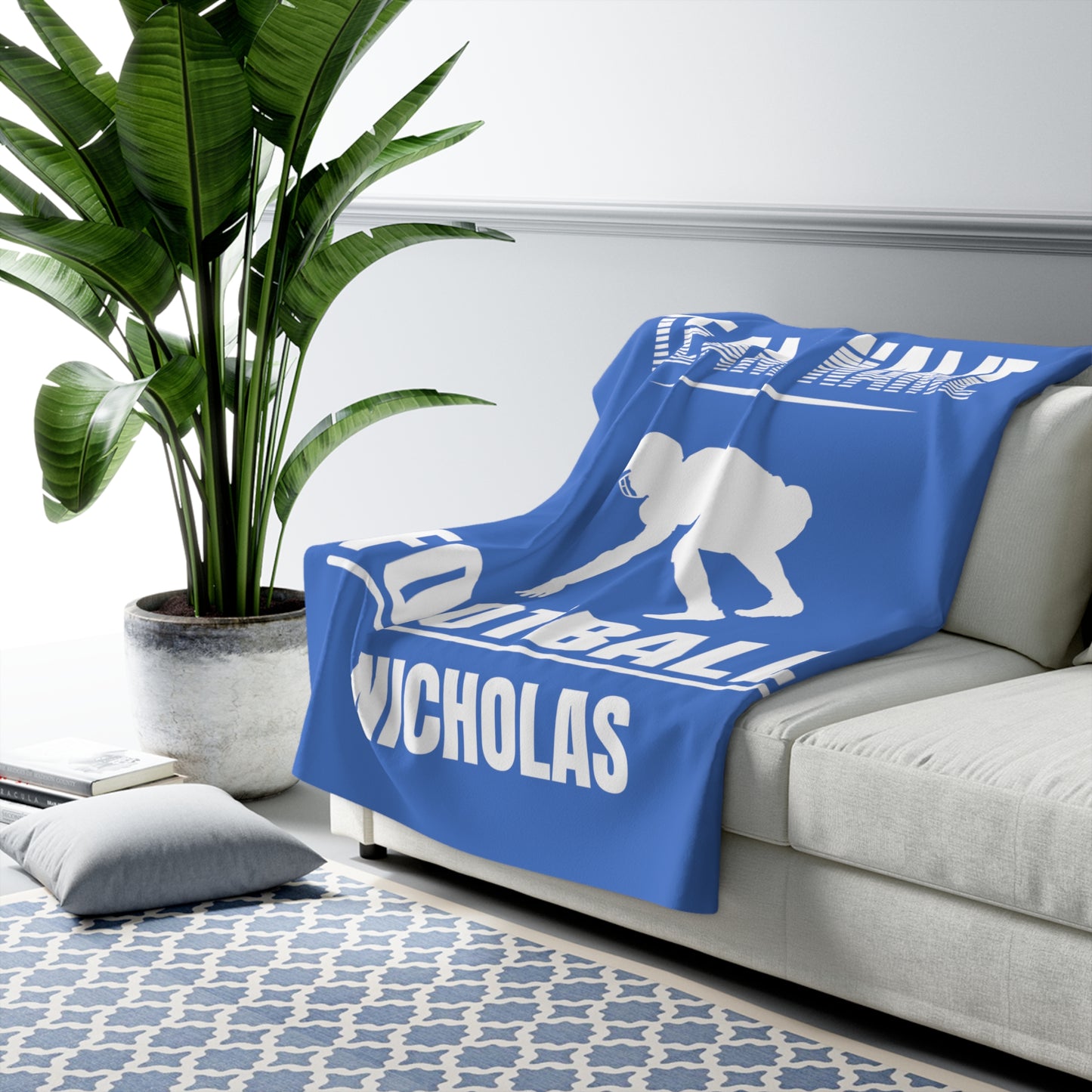 Personalized Football Blanket Gift For Football Player Custom Football Team Gift