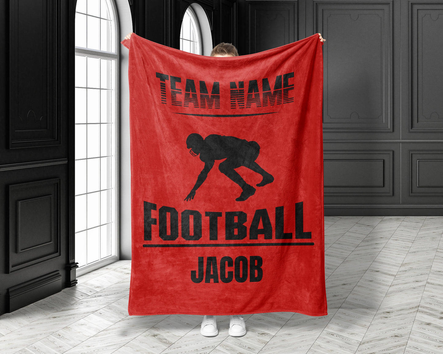 Personalized Football Blanket Gift For Football Player Custom Football Team Gift