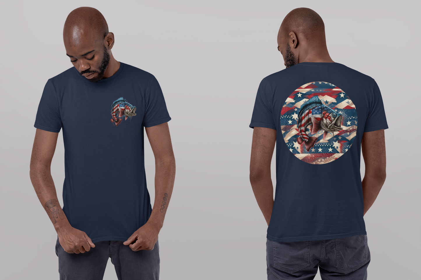 Mens Fishing Shirt Gift For Him Patriotic Shirt Angler Gift Fishing T Shirt Gift For Grandad Lake Shirt Bass Fishing Gifts USA Flag Shirt