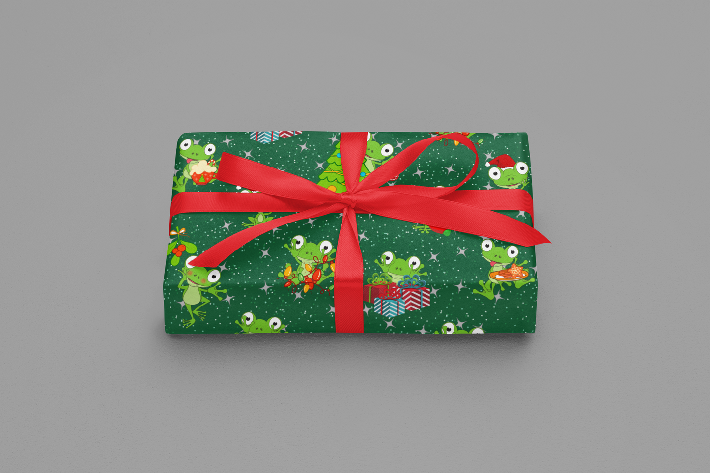 Frog Christmas Holiday Wrapping Paper