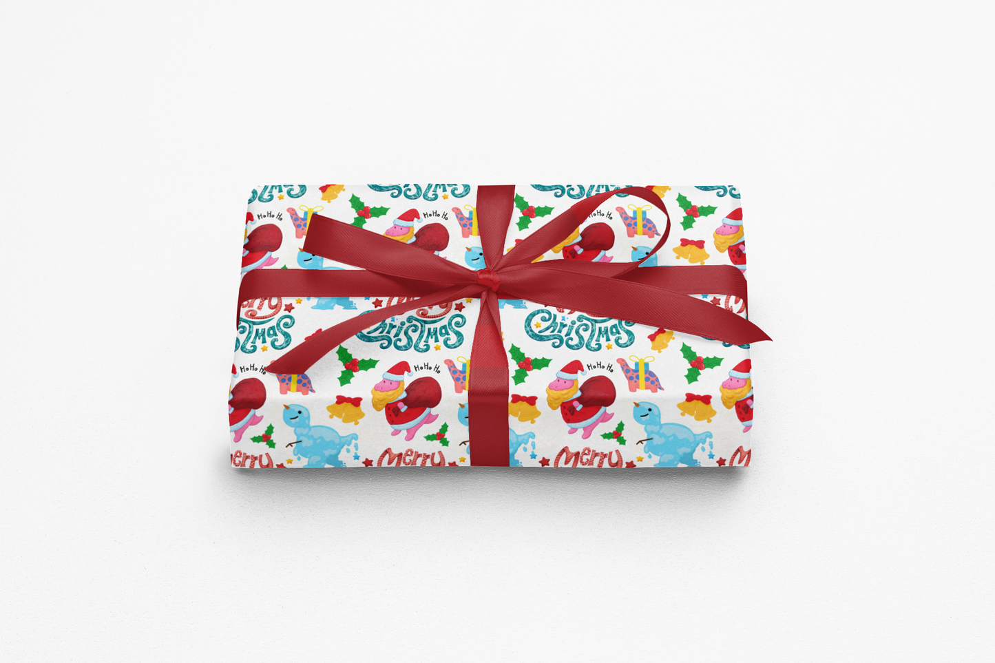 Dinosaur Christmas Wrapping Paper Roll Holiday Gift Wrap Cute Dinosaur Wrapping Paper 6 Foot Roll Gift Wrapping Paper