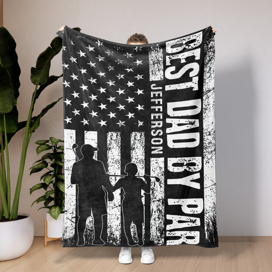 Best Dad by Par Personalized Golf Blanket