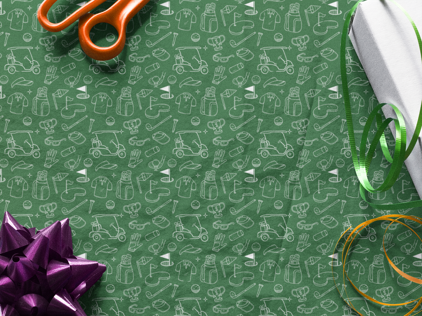 Hand Drawn Golf Gift Wrap Paper