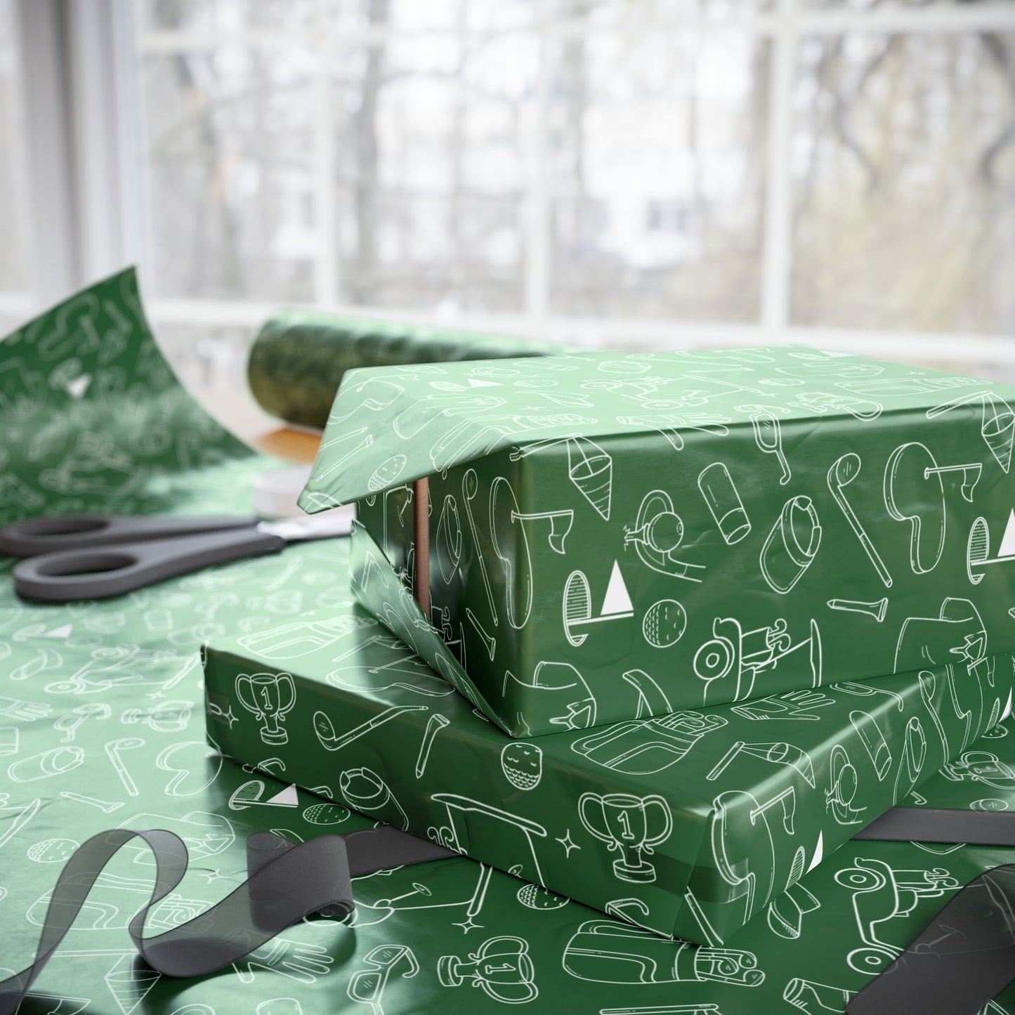 Hand Drawn Golf Gift Wrap Paper