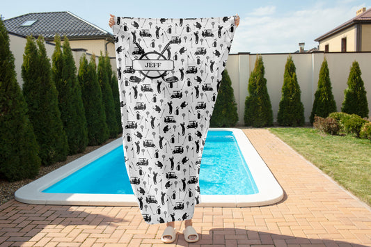 Personalized Golf Beach Towel