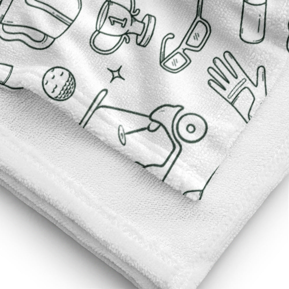 Hand Drawn Golf Beach Towel
