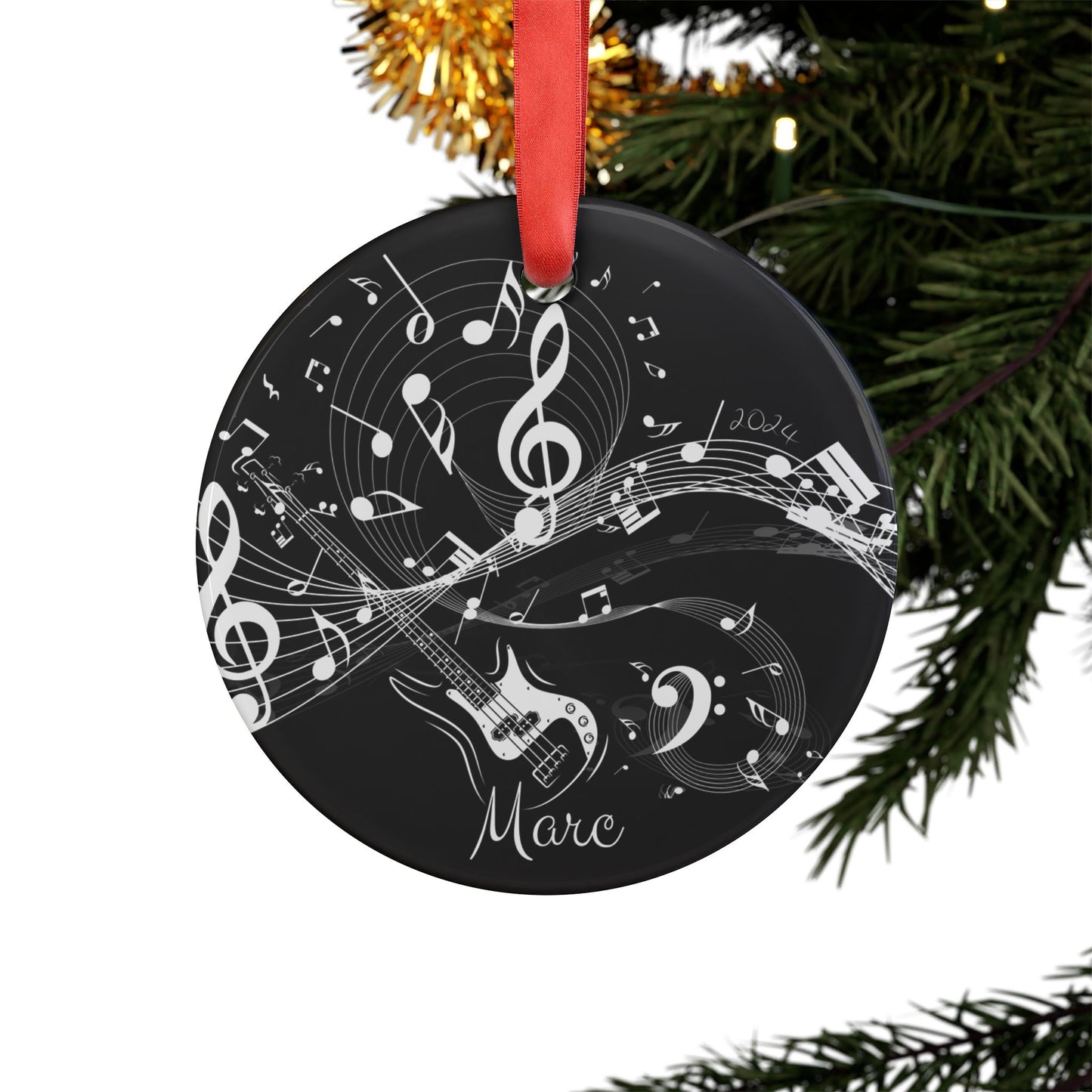 Personalized Guitar Ornament Gift For Musician