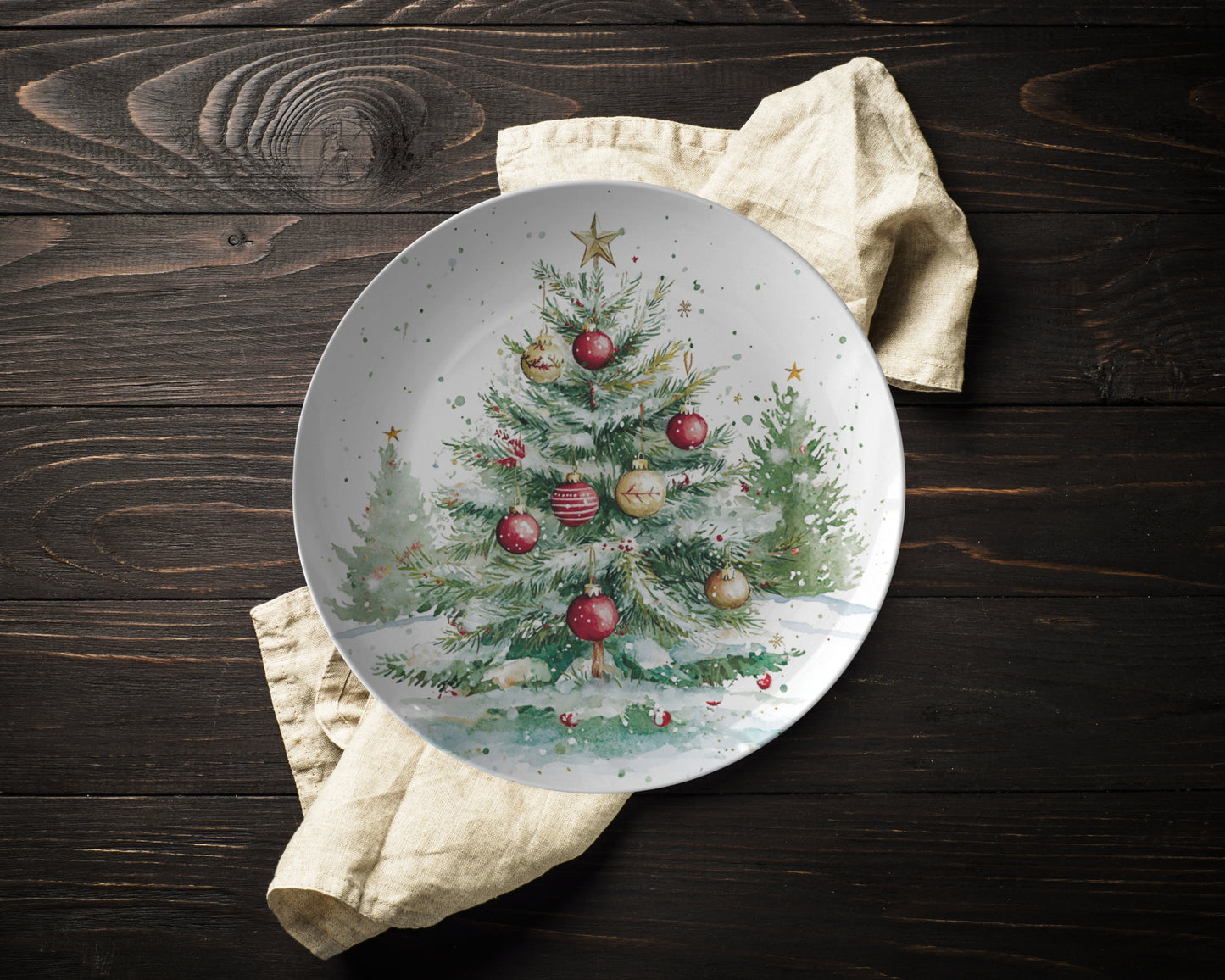 Christmas Tree Plate Holiday Dinnerware