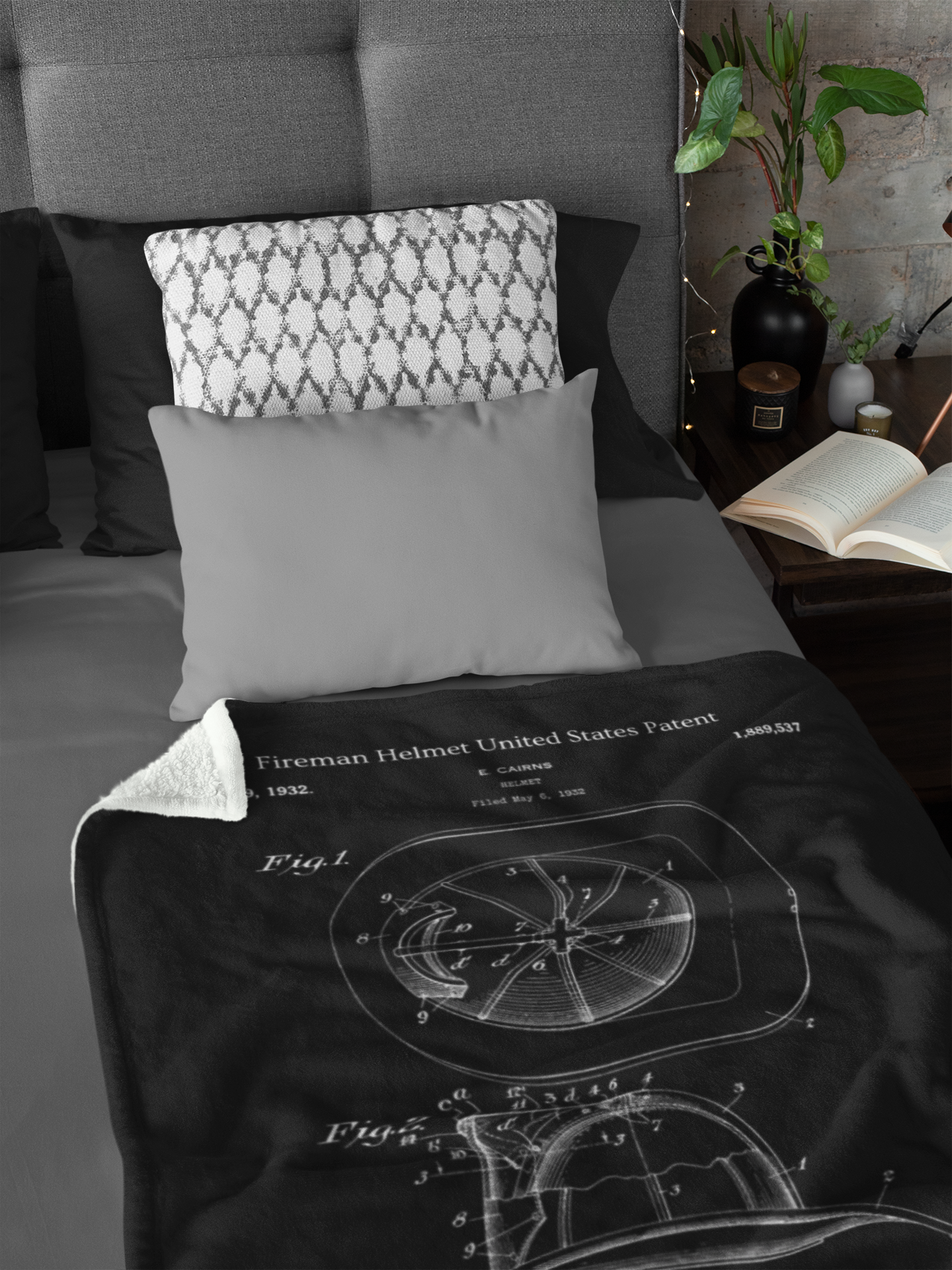 Fireman Helmet United States Patent Blanket
