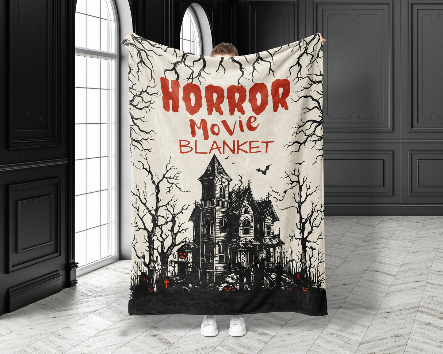 Haunted House Horror Movie Blanket