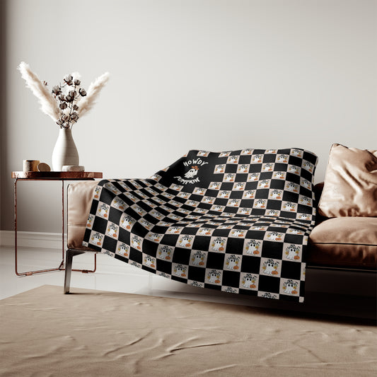 Howdy Pumpkin Western Ghost Blanket