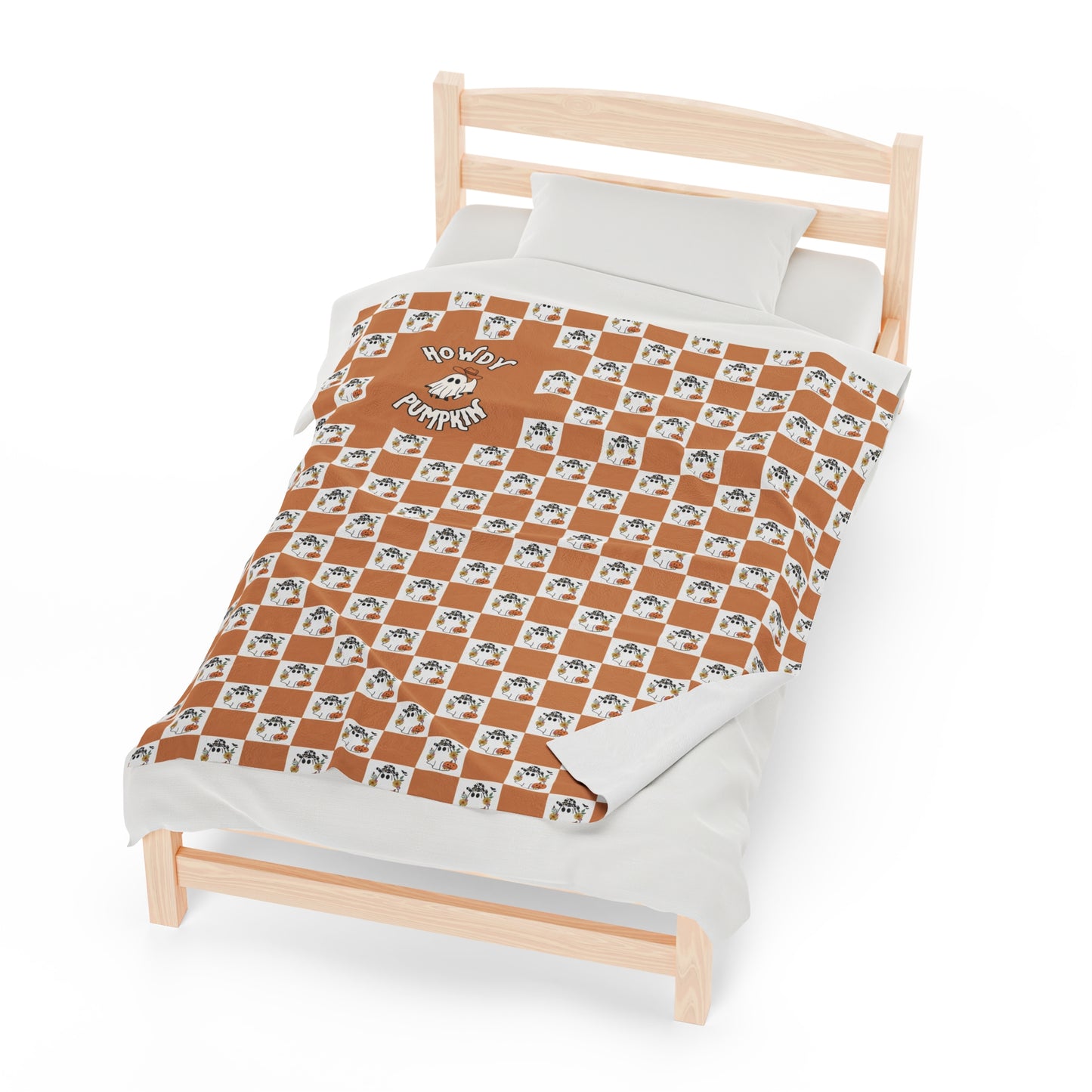 Howdy Pumpkin Western Ghost Halloween Blanket