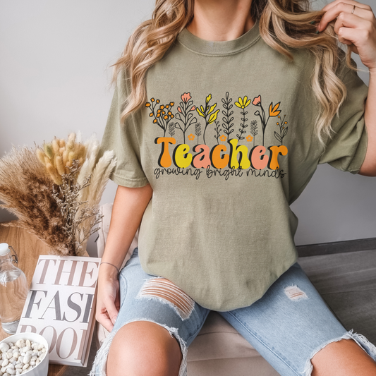 Retro Floral Teacher Comfort Colors Shirt Back to School Shirt For Teachers New Teacher Gift Teacher T Shirts Educator Shirt Aesthetic Shirt