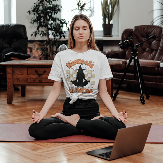 Namaste Witches Funny Halloween Shirt For Women