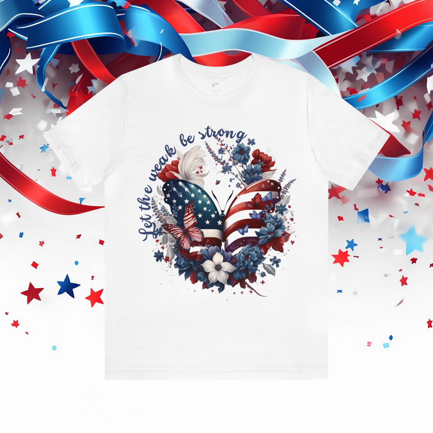 Women’s Patriotic Shirt Butterfly Fourth of July Shirt Majestic Butterfly Shirt for Independence Day Inspiring Tshirt July 4th Gift for Her