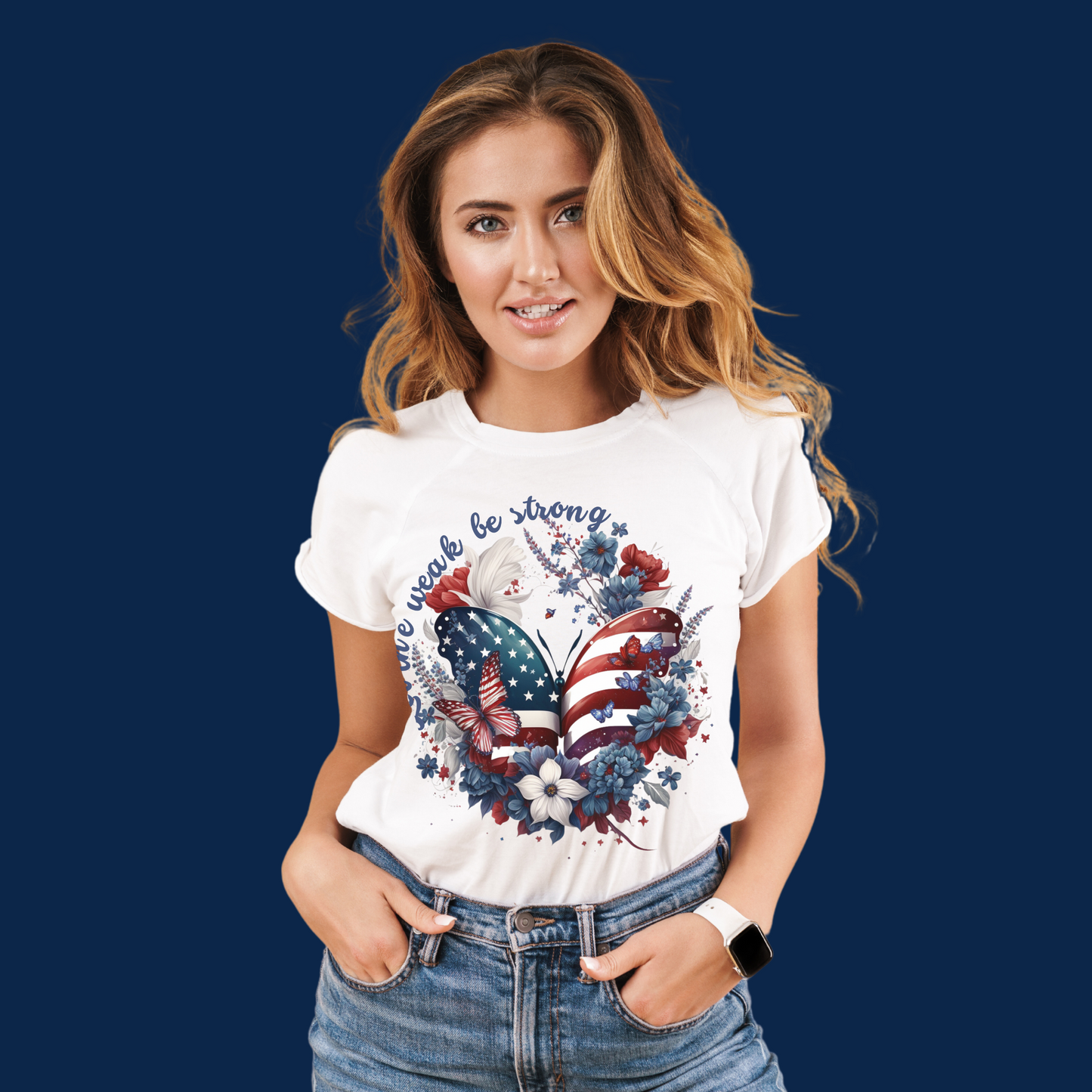 Women’s Patriotic Shirt Butterfly Fourth of July Shirt Majestic Butterfly Shirt for Independence Day Inspiring Tshirt July 4th Gift for Her