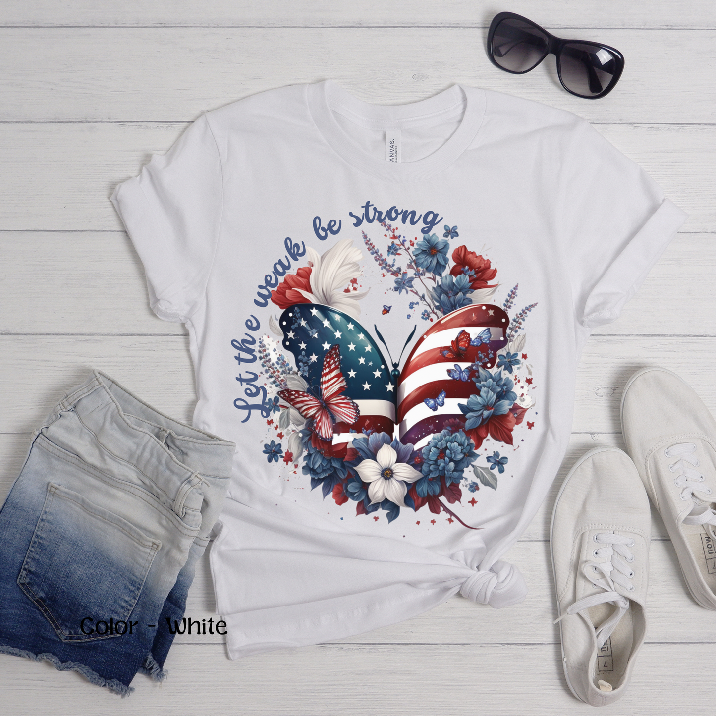 Women’s Patriotic Shirt Butterfly Fourth of July Shirt Majestic Butterfly Shirt for Independence Day Inspiring Tshirt July 4th Gift for Her