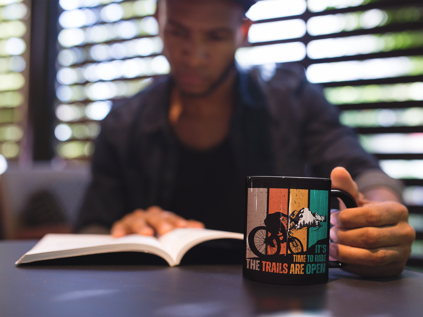Mountain Bike Mug 11 oz Black Ceramic Mug Cyclist Gift for Him Witty Retro Mountain Bike Gift for Son Cycling Mug Boyfriend Coffee Mug