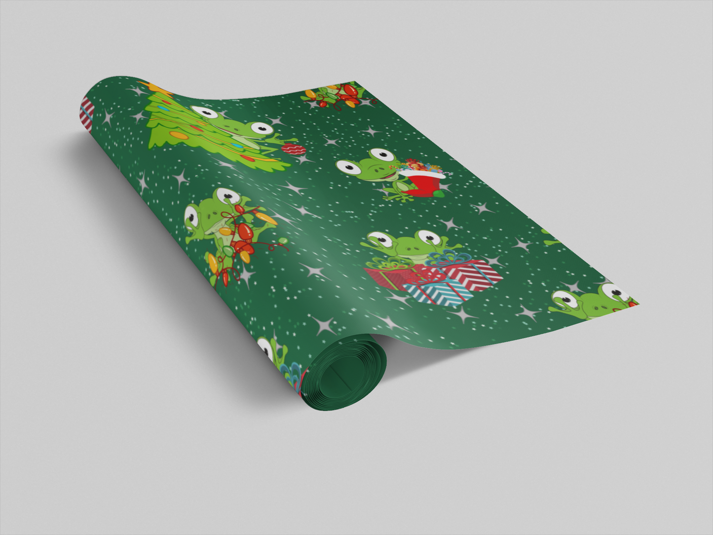 Frog Christmas Holiday Wrapping Paper