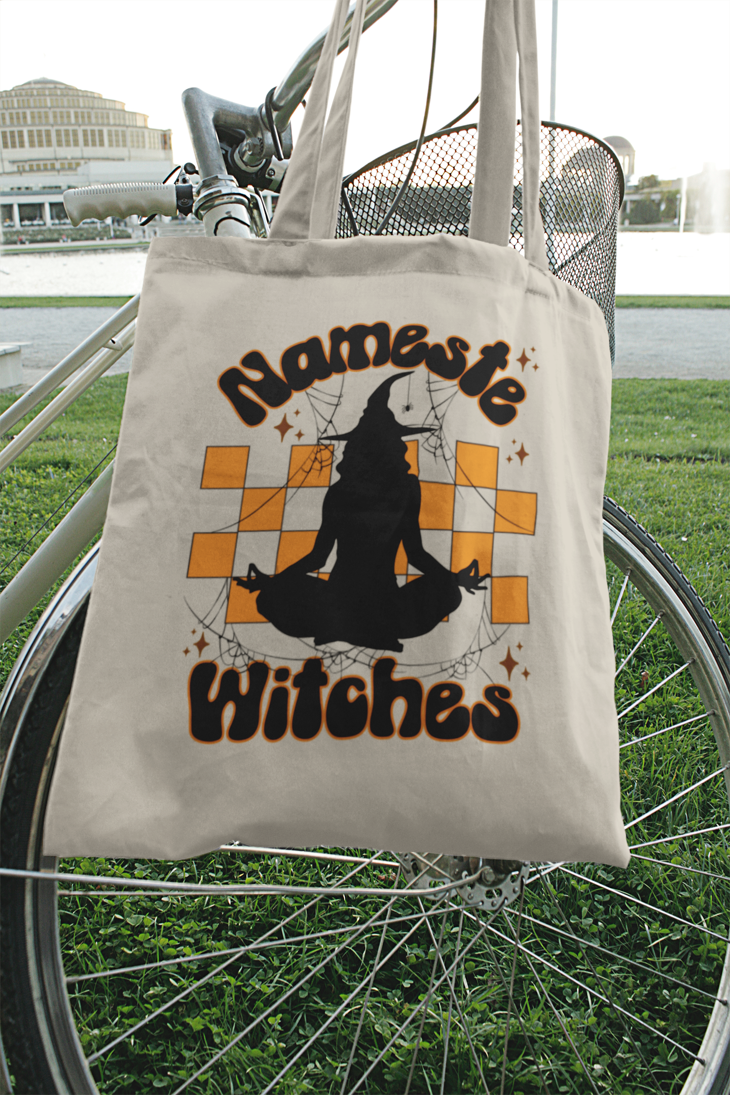 Halloween Witch Tote Bag Funny Yoga Tote Bag
