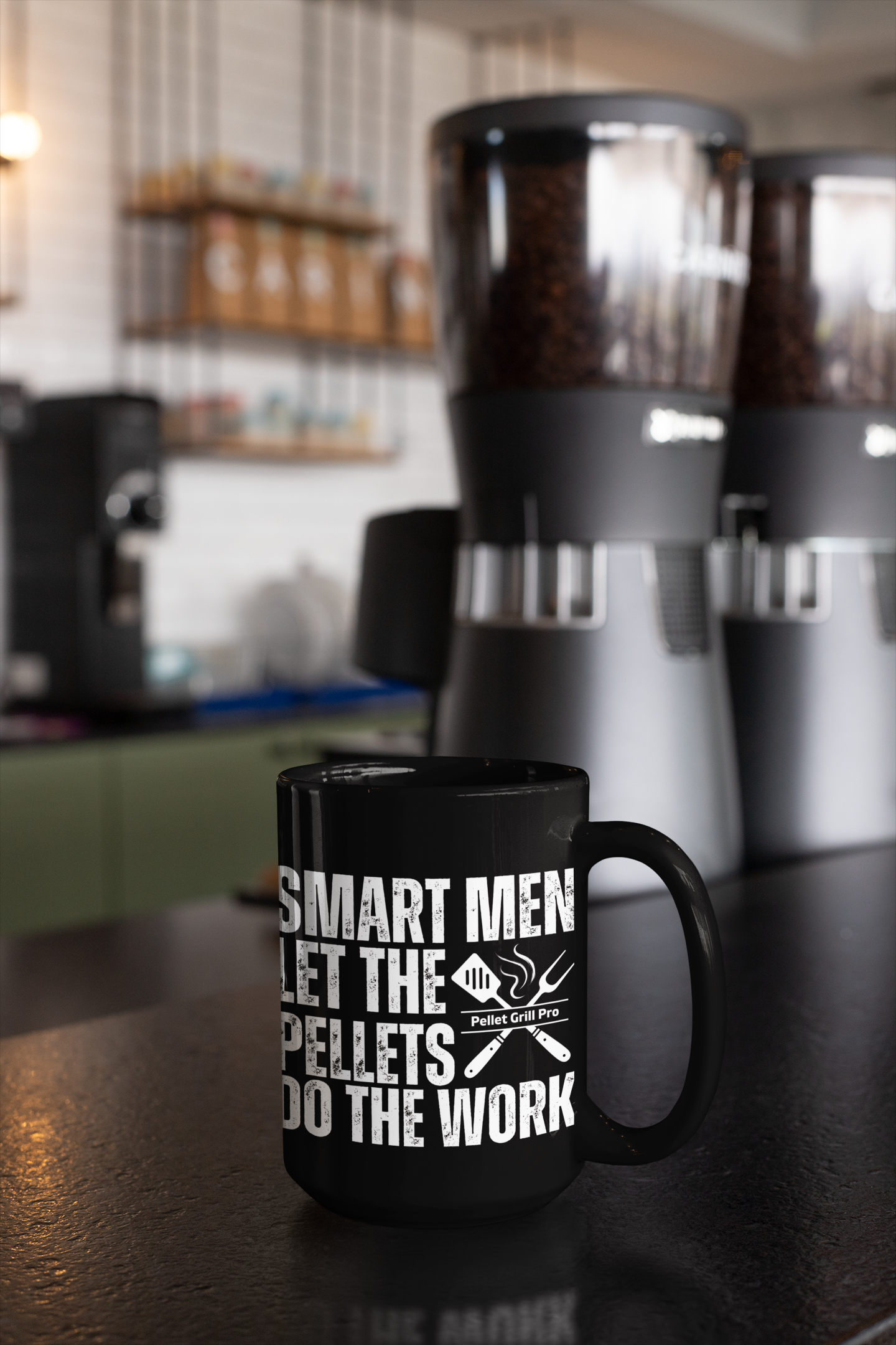 Smart Men Let The Pellets Do the Work Funny 15 oz Black Coffee Mug