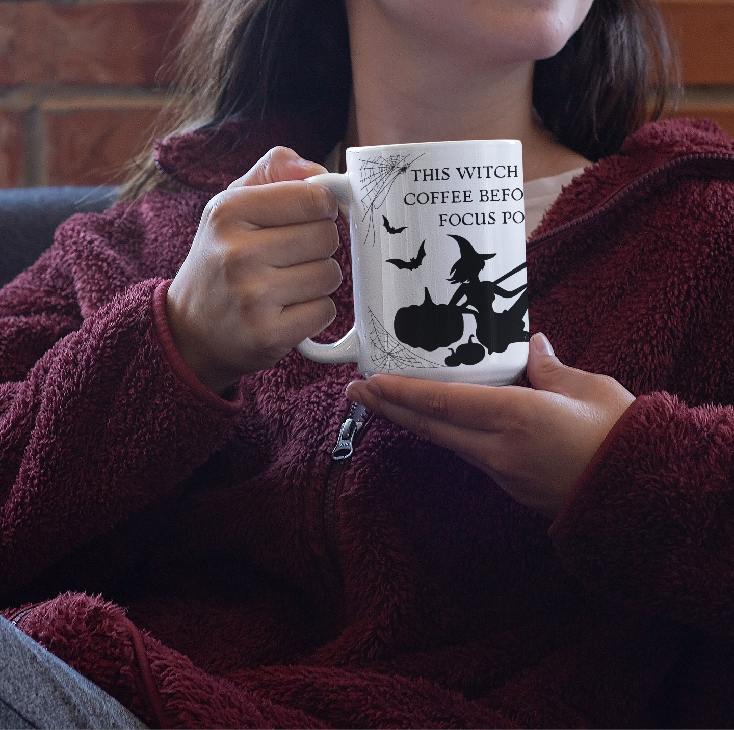 This Witch Needs Coffee Before Any Focus Pocus Funny Halloween 15 oz Ceramic Mug, Halloween Coffee Mug Halloween Gift Idea Funny Coffee Mug