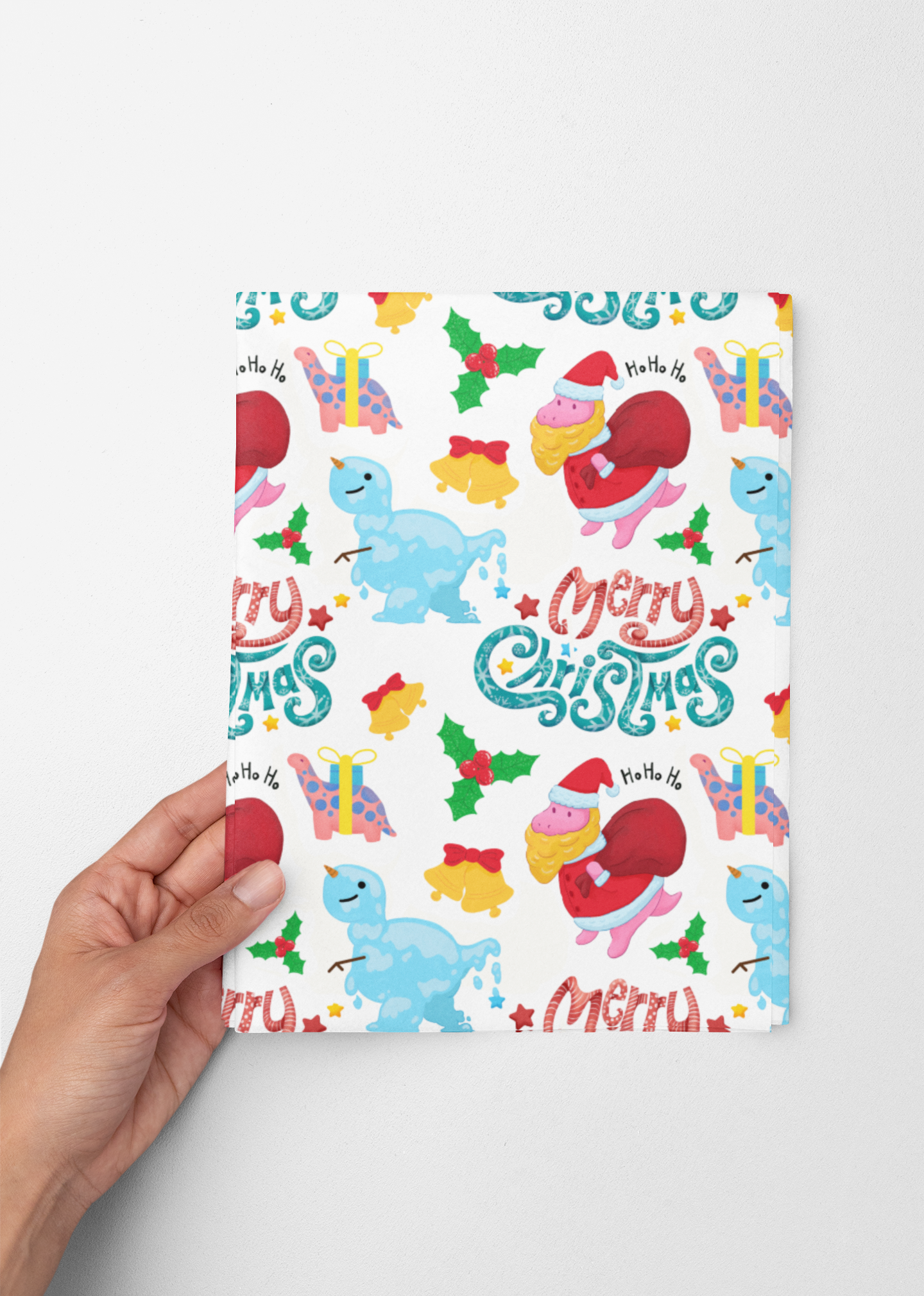 Dinosaur Christmas Wrapping Paper Roll Holiday Gift Wrap Cute Dinosaur Wrapping Paper 6 Foot Roll Gift Wrapping Paper