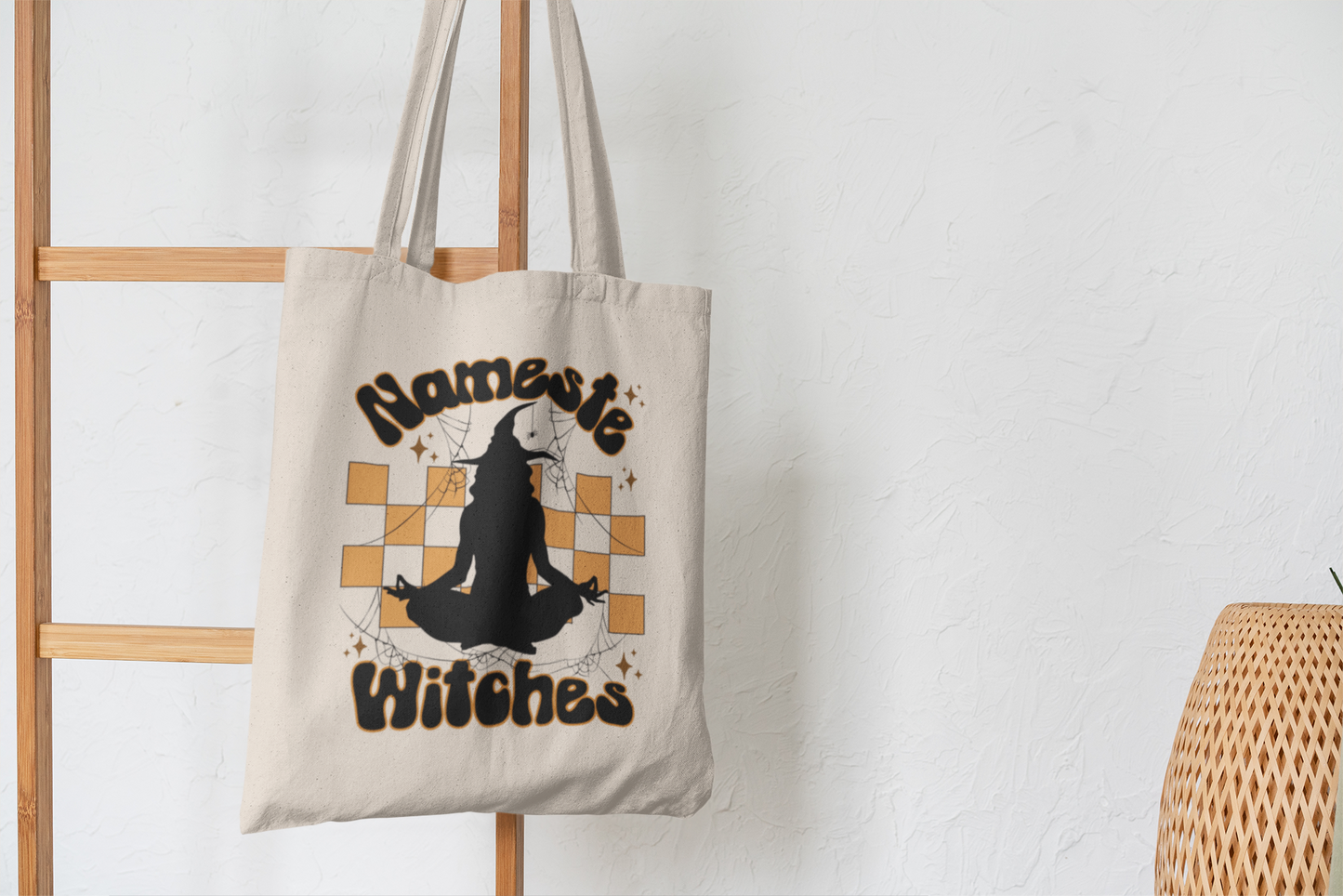 Halloween Witch Tote Bag Funny Yoga Tote Bag