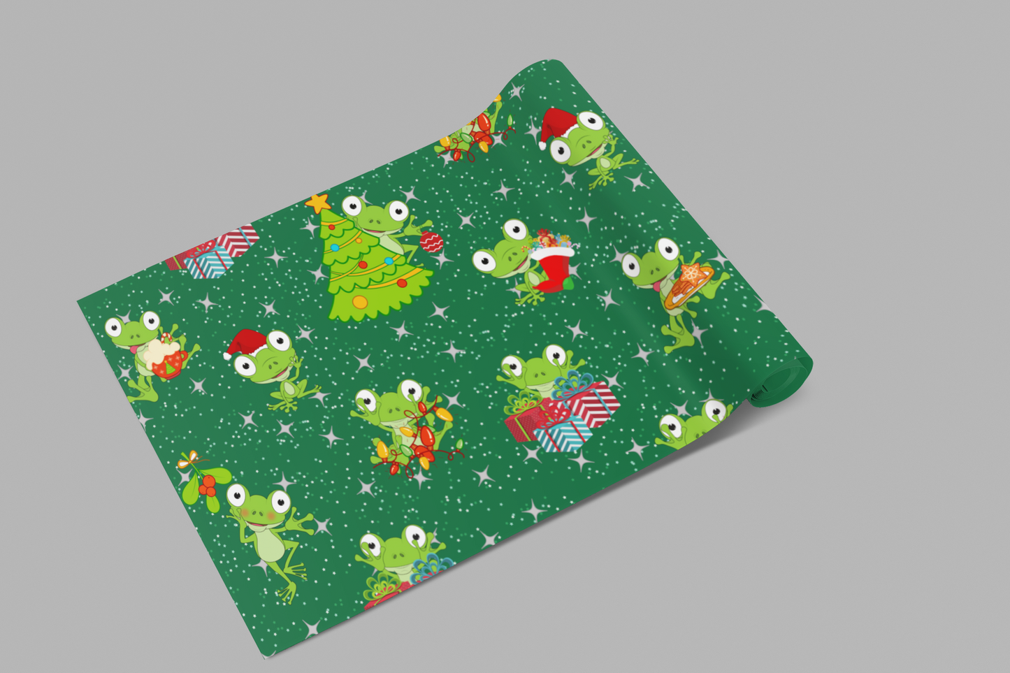 Frog Christmas Holiday Wrapping Paper