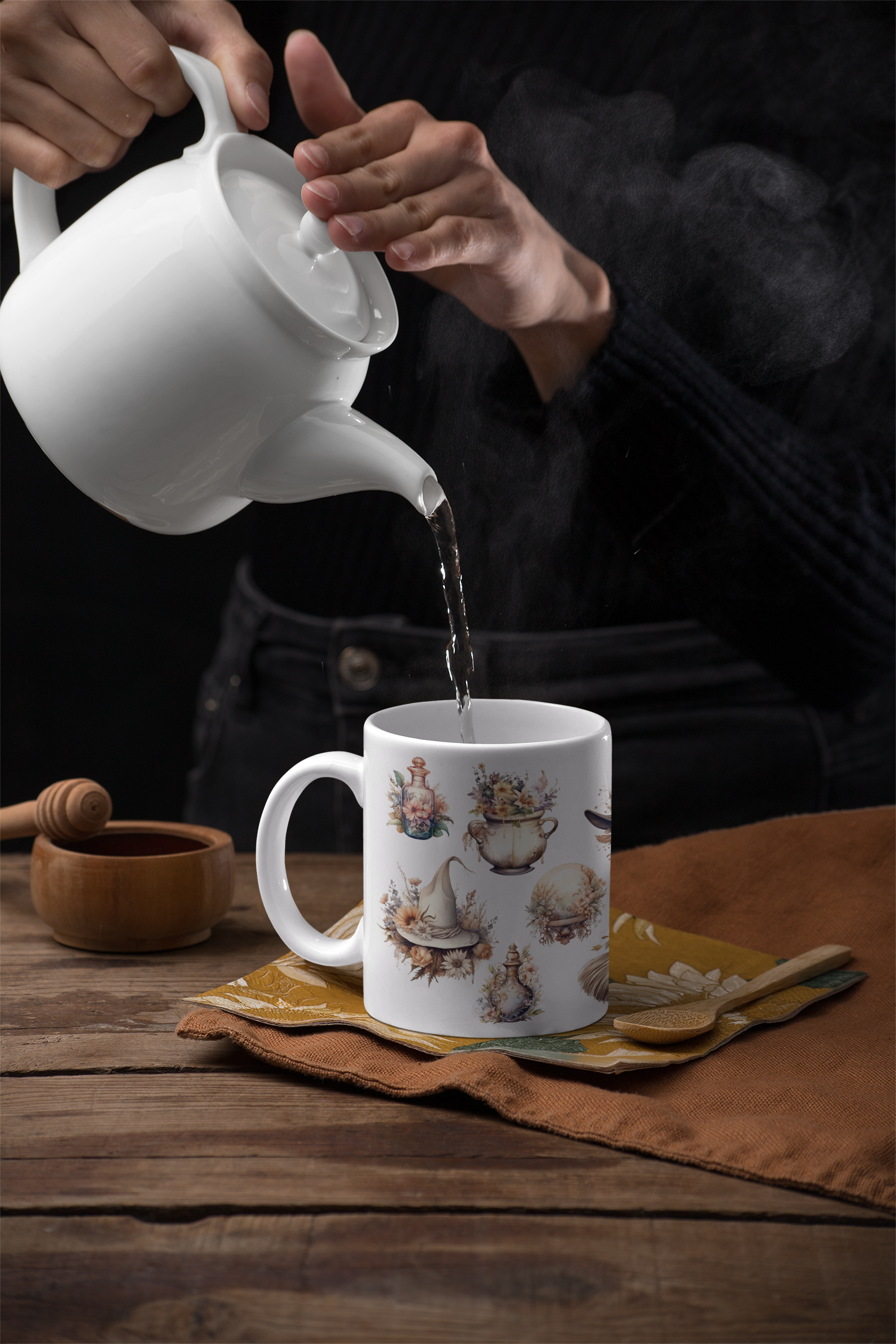 Boho Coffee Mug Halloween Kitchen Decor Witch Mug Boho Fall Decor Halloween Mug Fall Mug Halloween Gift For Her Autumn Mug Halloween Cup