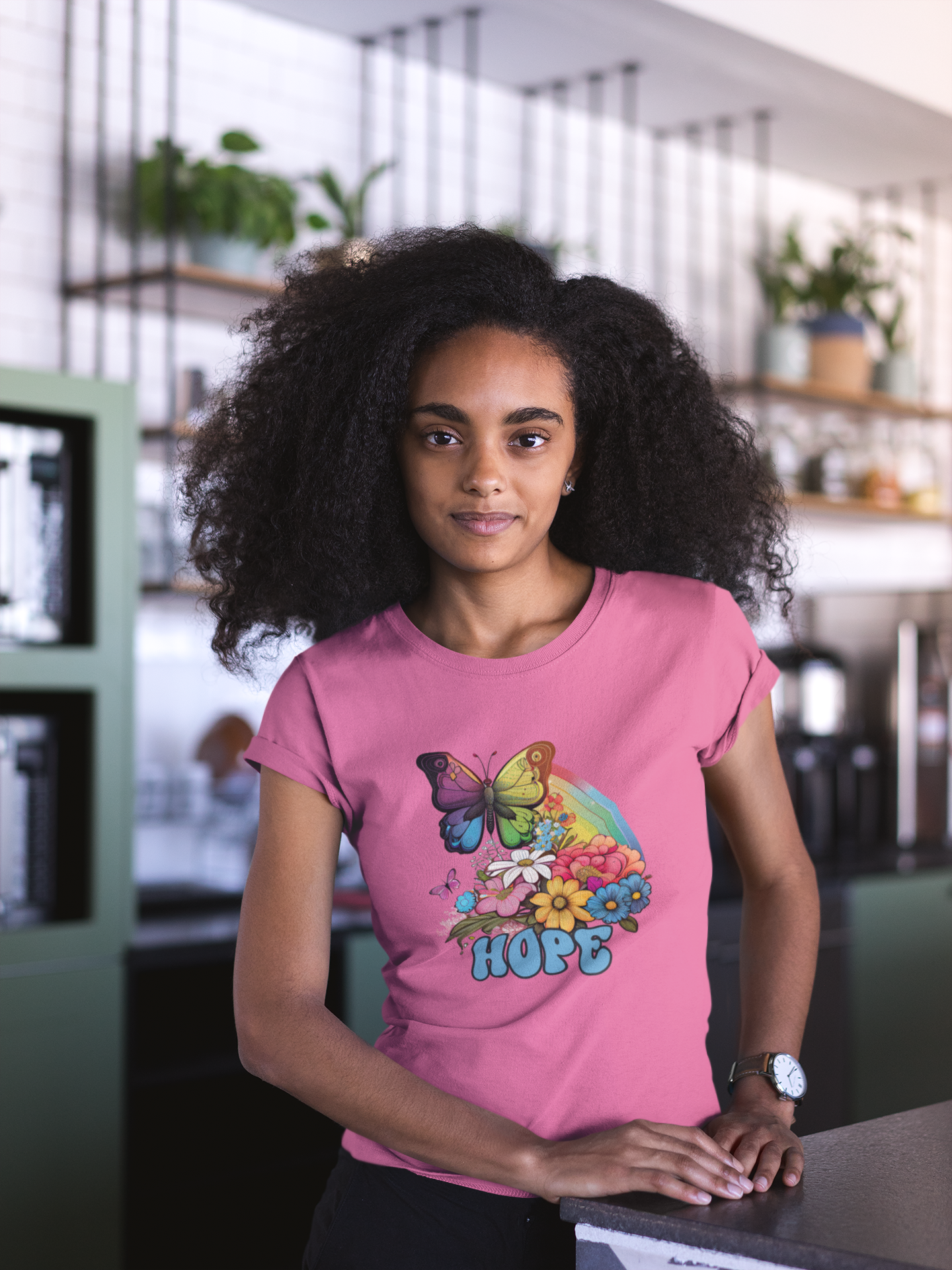 Retro Butterfly Shirt Gift For Her Rainbow Shirt Gift For Daughter Butterfly T Shirt Mom Gift Colorful Butterfly Hope Shirt Gift For Friend