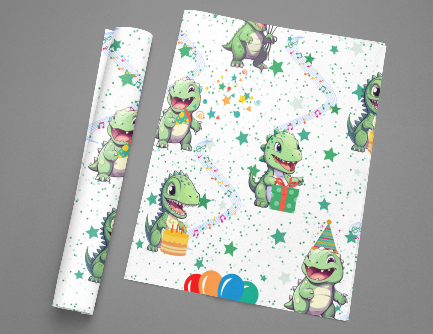 Dinosaur Wrapping Paper Birthday Wrapping Paper Roll Cute Gift Wrap For Kids Birthday 6 Foot Roll Gift Wrapping For Dinosaur Lover Gift