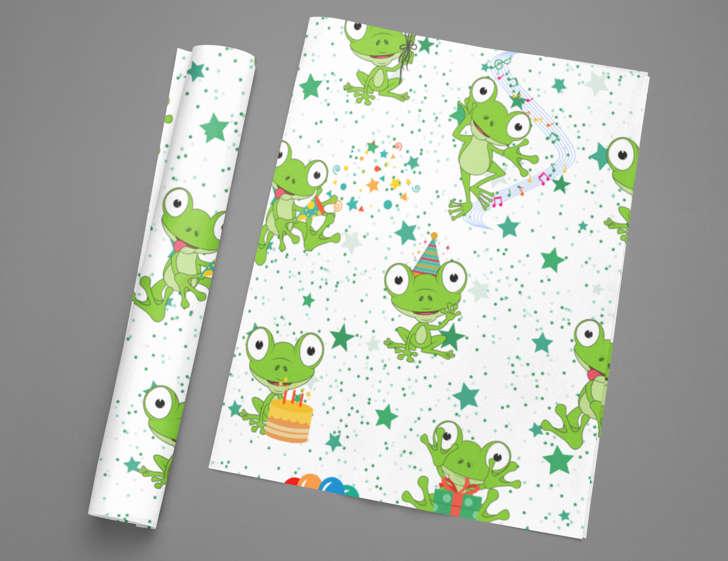 Frog Wrapping Birthday Wrapping Paper