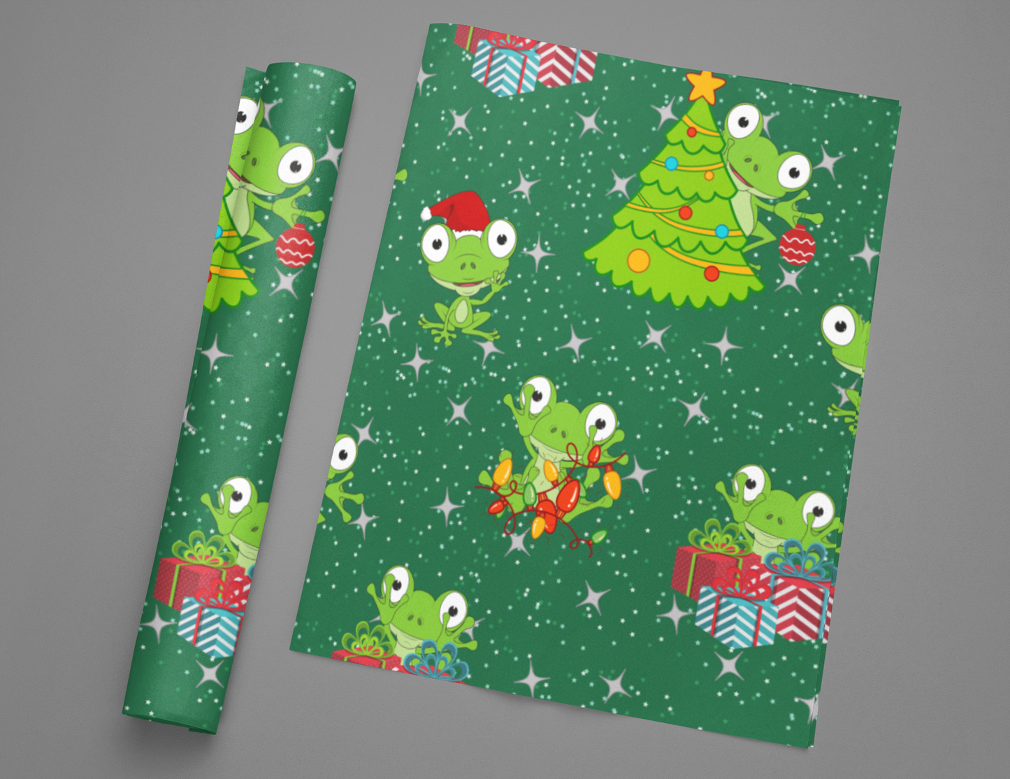 Frog Christmas Holiday Wrapping Paper