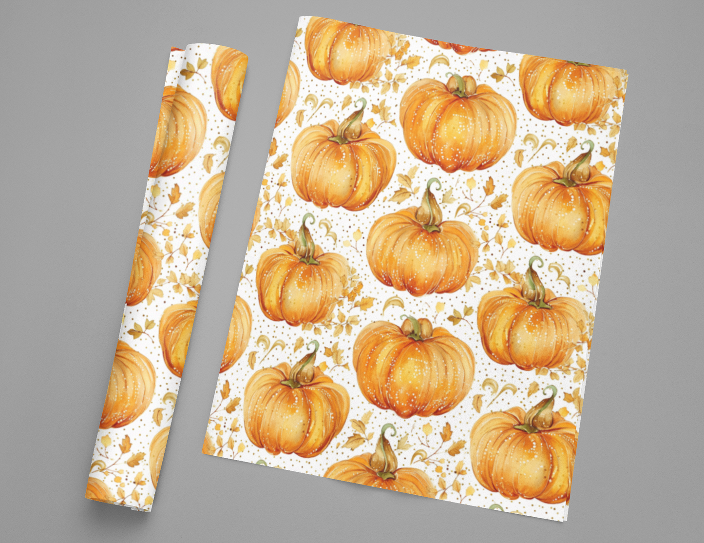 Fall Gift Wrap Holiday Wrapping Paper Roll Pumpkin Wrapping Paper 6 Foot Roll Gift Wrapping Paper Autumn Wrapping Paper