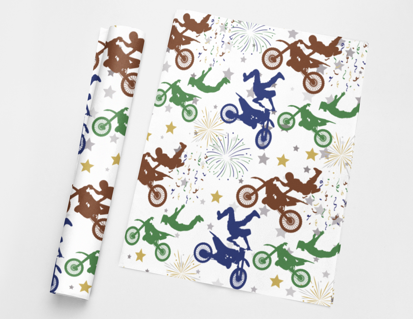 Dirtbike Wrapping Paper Roll Dirtbike Rider Gift Wrap