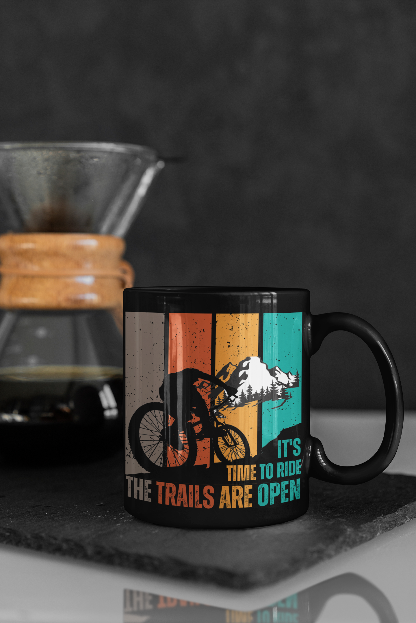 Mountain Bike Mug 11 oz Black Ceramic Mug Cyclist Gift for Him Witty Retro Mountain Bike Gift for Son Cycling Mug Boyfriend Coffee Mug