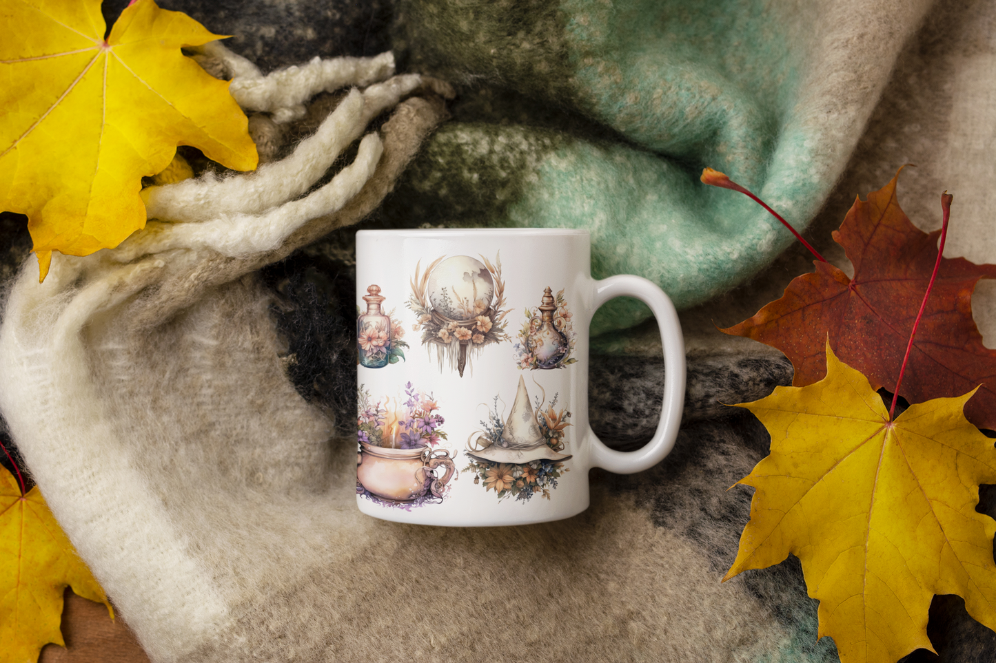 Boho Coffee Mug Halloween Kitchen Decor Witch Mug Boho Fall Decor Halloween Mug Fall Mug Halloween Gift For Her Autumn Mug Halloween Cup
