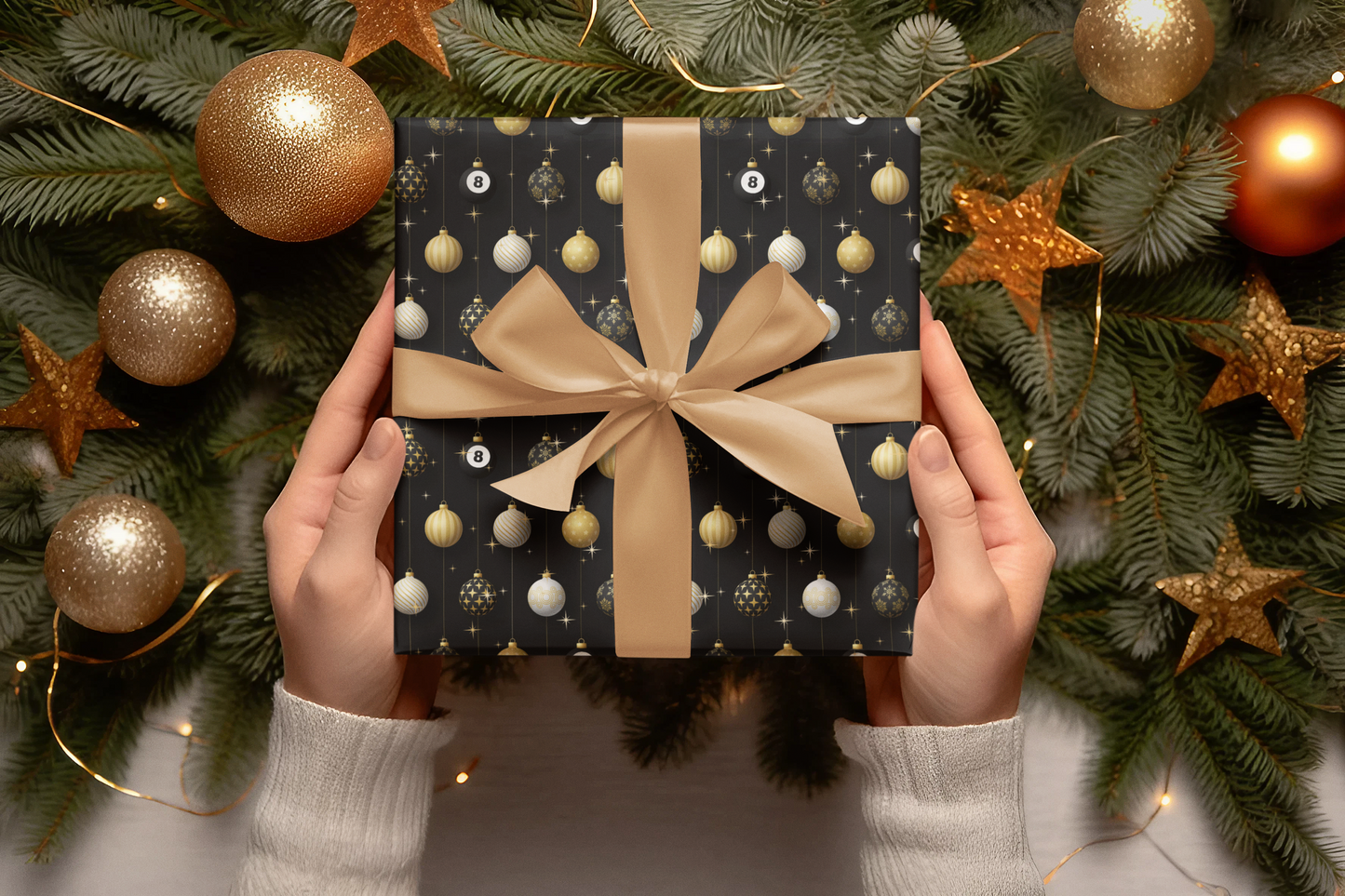 Billiards Christmas Wrapping Paper