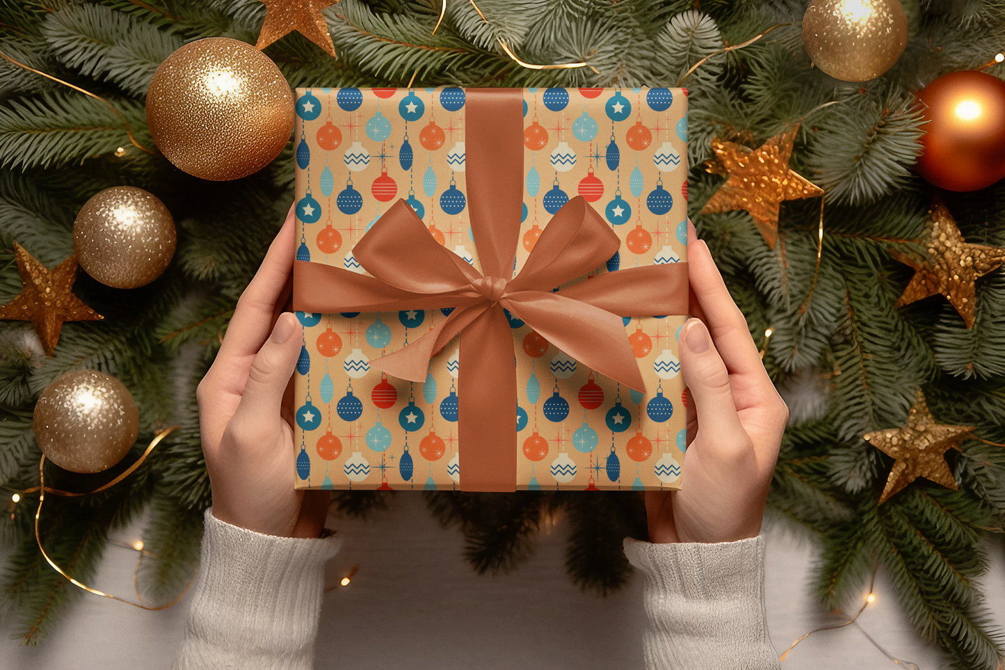 Mid Century Modern Christmas Wrapping Paper