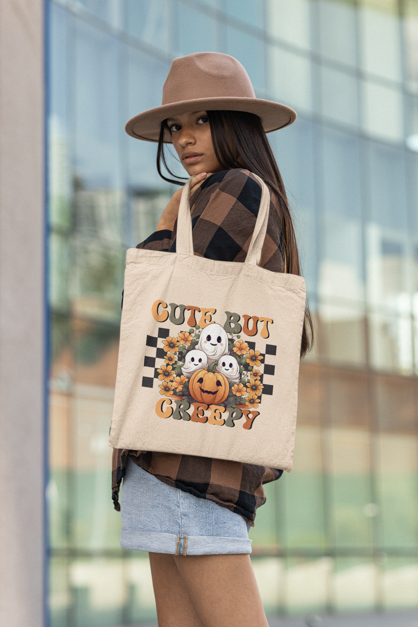 Cute Ghosts Trick or Treat Bag Halloween Tote Bag, Halloween Candy Bag Fall Tote Bag Halloween Goodie Bag Halloween Bag