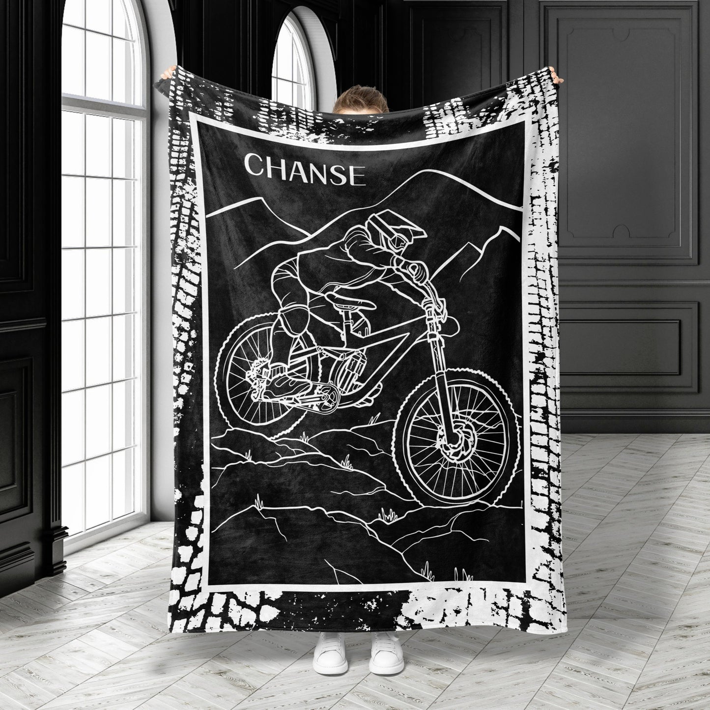 Personalized Mountain Bike Blanket