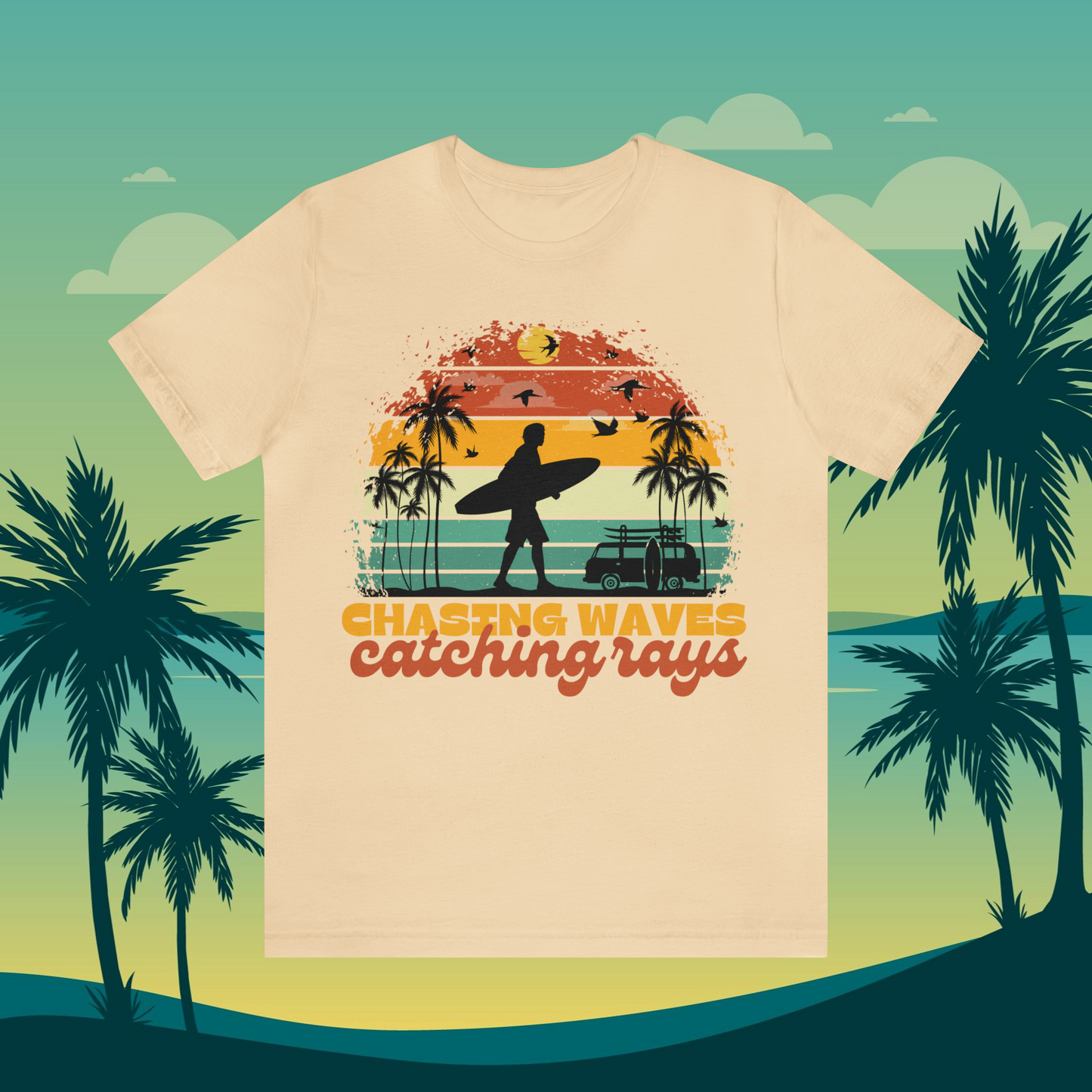 Unisex Retro Summer Surfing Beach Shirt