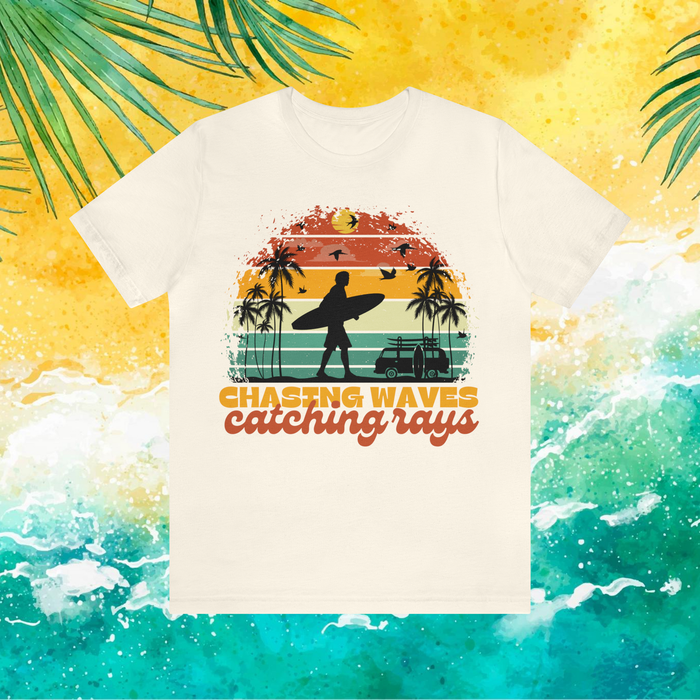 Unisex Retro Summer Surfing Beach Shirt