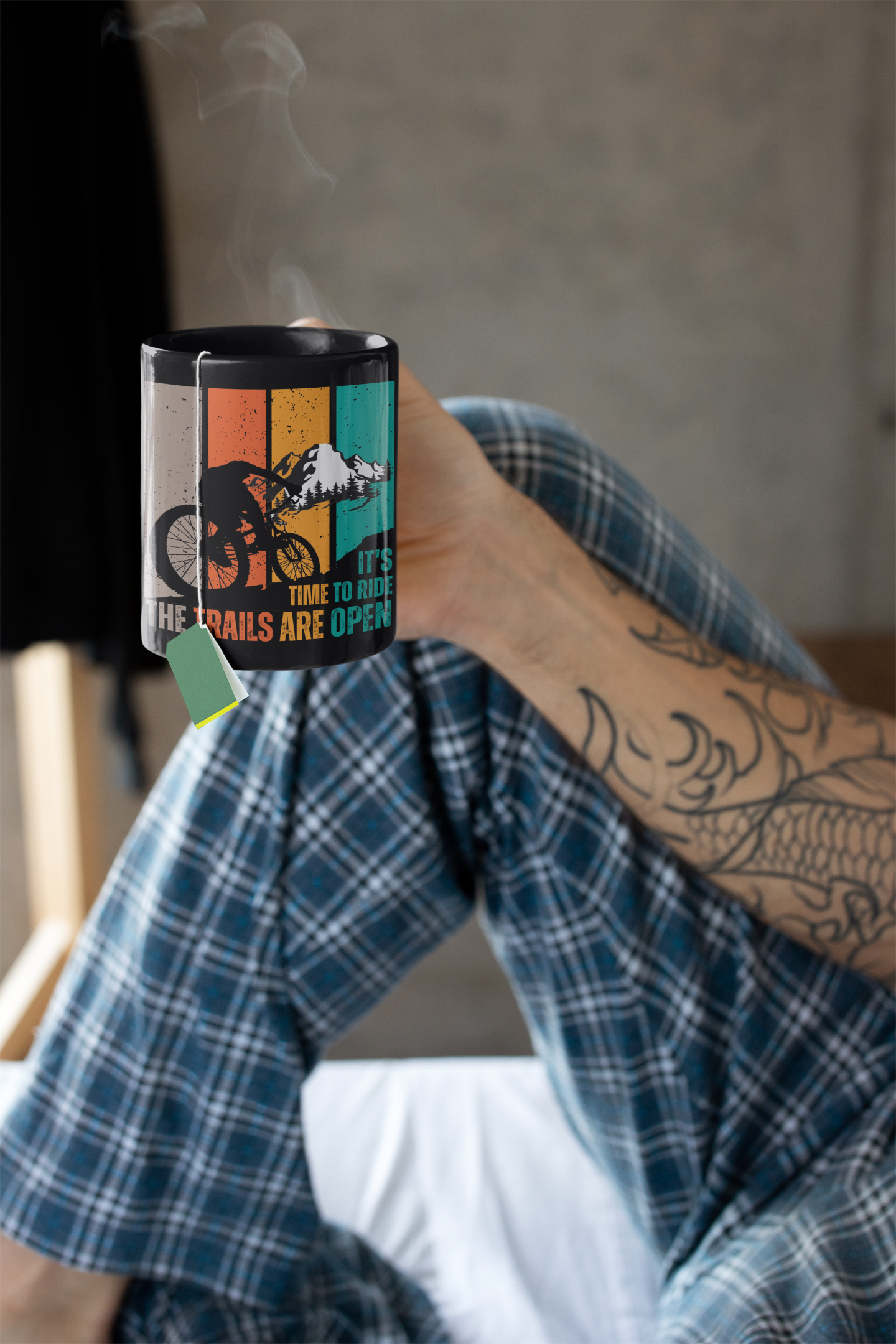 Mountain Bike Mug 11 oz Black Ceramic Mug Cyclist Gift for Him Witty Retro Mountain Bike Gift for Son Cycling Mug Boyfriend Coffee Mug