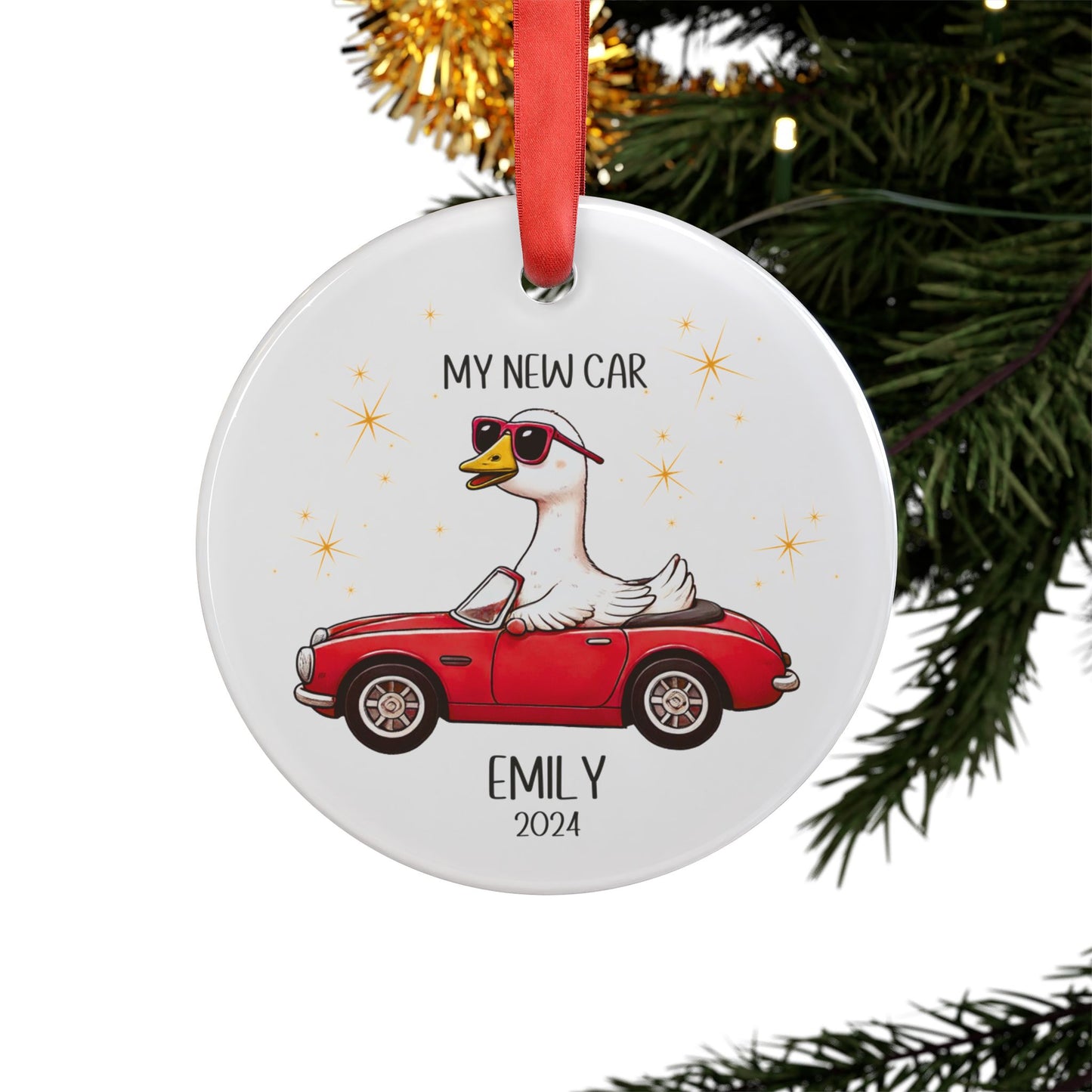 Silly Goose on the Loose Custom Car Ornament