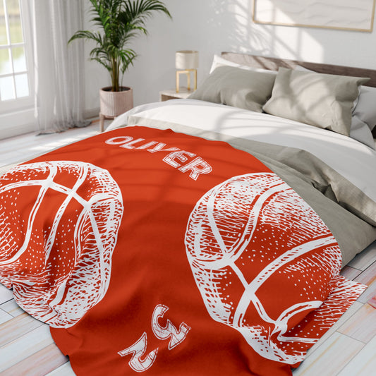 Custom Basketball Blanket Personalized Basketball Gift