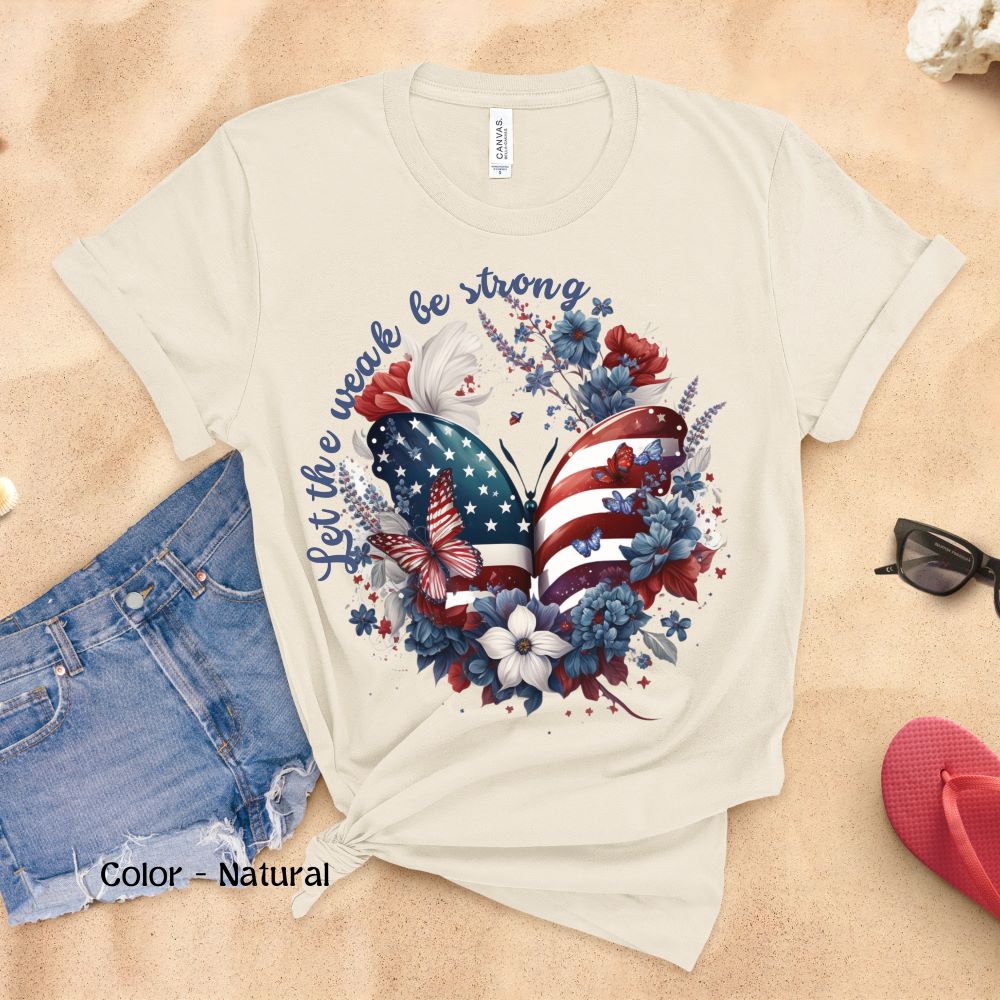 Women’s Patriotic Shirt Butterfly Fourth of July Shirt Majestic Butterfly Shirt for Independence Day Inspiring Tshirt July 4th Gift for Her