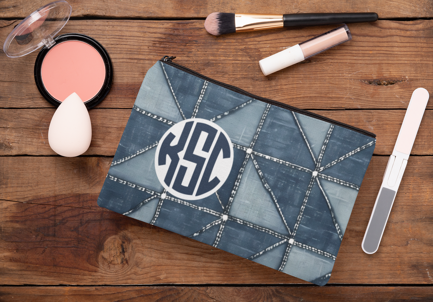 Personalized Pencil Case Trendy Monogram Gift