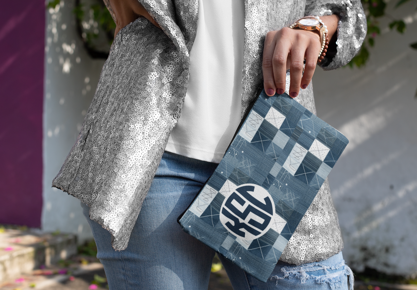 Personalized Pencil Case Trendy Monogram Gift